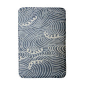 Vintages japanisches Textil, Wellenmuster Badematte (Vorderseite Vertikal)