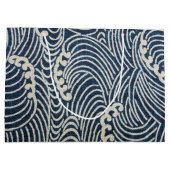 Vintages japanisches Textil, Wellenmuster Große Geschenktüte (Rückseite)