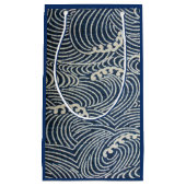 Vintages japanisches Textil, Wellenmuster Kleine Geschenktüte (Vorderseite)