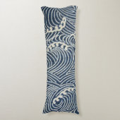 Vintages japanisches Textil, Wellenmuster Seitenschläferkissen (Vorderseite Vertikal)