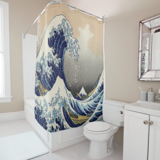 Vintages japanisches ukiyo e art the great wave duschvorhang (Beispiel)