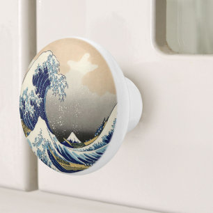 Vintages japanisches ukiyo e art the great wave keramikknauf
