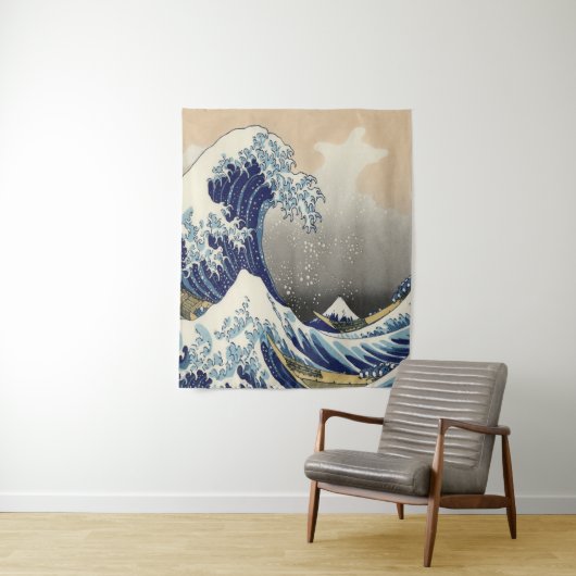 Vintages japanisches ukiyo e art the great wave wandteppich (Beispiel)