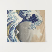 Vintages japanisches ukiyo e art the great wave wandteppich (Vorderseite (Horizontal))
