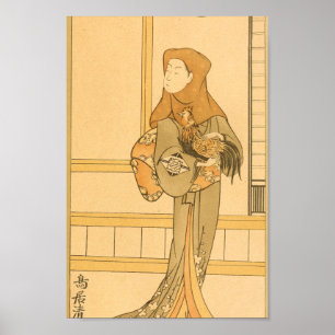 Vintages japanisches Wall Art Chicken Poster
