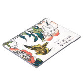 Vintages japanisches zeichn, Peonies und Sparrow Notizblock (Linke Seite)