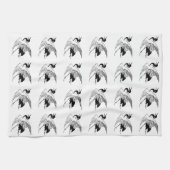 Vintages japanisches Zeichnen eines Kranes Küchentuch (Horizontal)