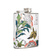 Vintages japanisches Zeichnen, Pfingstrosen und Flachmann (Rechts)