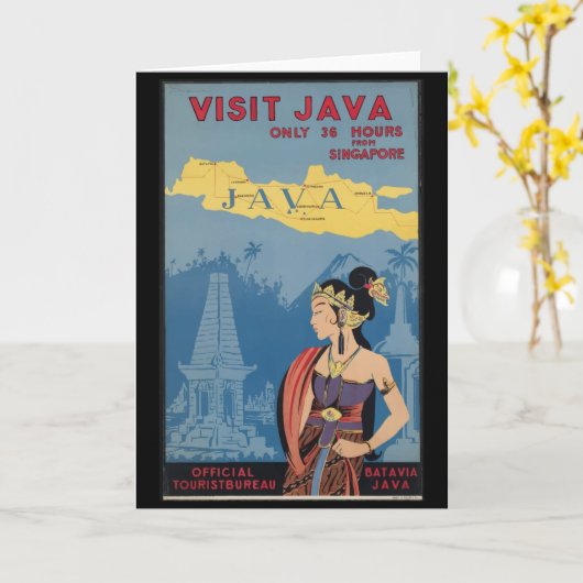 Vintages Java Indonesien Karte (Gelbe Blume)