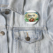 Vintages Jersey-Ufer-Jersey-Mädchen Button (Beispiel)