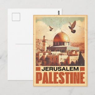 Vintages Jerusalem Al-Aqsa Moschee Kuppel des Fels Postkarte