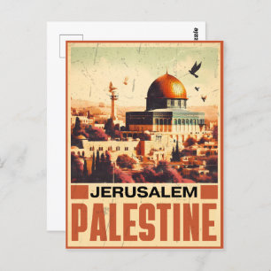 Vintages Jerusalem Al-Aqsa Moschee Kuppel des Fels Postkarte