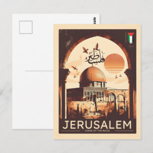 Vintages Jerusalem Al-Aqsa Moschee Kuppel des Fels Postkarte