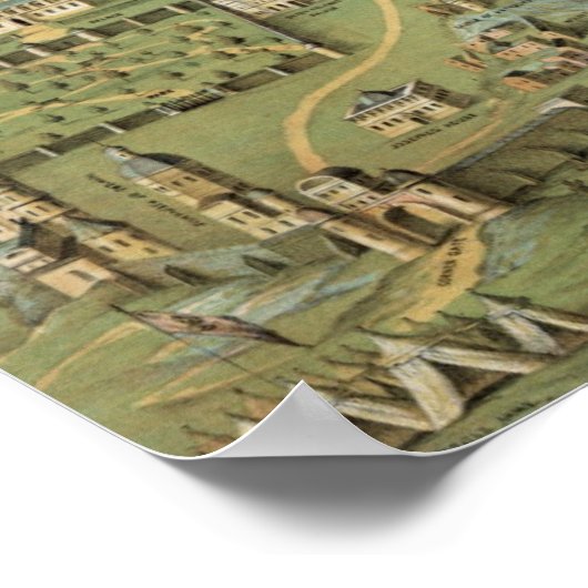 Vintages Jerusalem-Illustrationspopster Poster (Ecke)