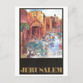 Vintages Jerusalem Reiseplakat Postkarte (Vorderseite)