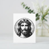 Vintages Jesus-Gesicht Postkarte (Stehend Vorderseite)