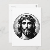 Vintages Jesus-Gesicht Postkarte (Vorne/Hinten)