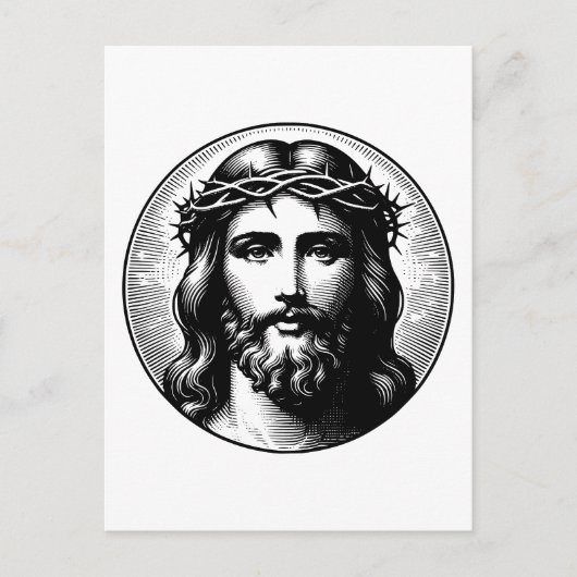 Vintages Jesus-Gesicht Postkarte (Vorderseite)