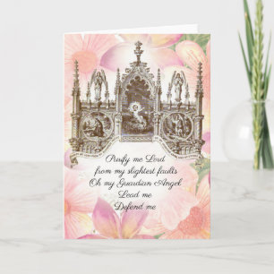Vintages Jesus Guardian Angels Religiöses Gebet Karte