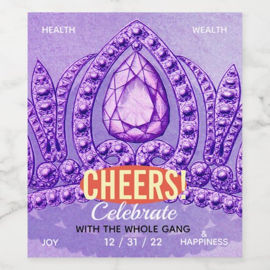 Vintages Jewel Celebration Weinlabel Weinetikett (Einzelnes Label)