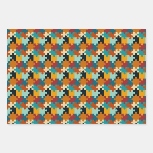Vintages Jigsaw Puzzle Geschenkpapier Set (Vorderseite 3)