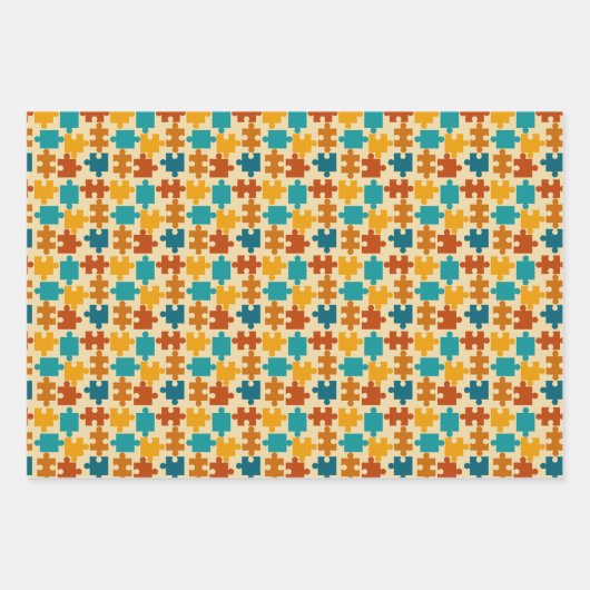 Vintages Jigsaw Puzzle Geschenkpapier Set (Vorderseite)