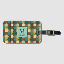 Vintages Jigsaw Puzzle Pieces Monogramm