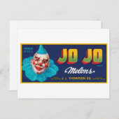 Vintages JO Melons Crate Label Postkarte (Vorne/Hinten)