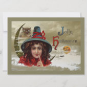 Vintages Jolinskehl, Hexe & Owl Große Postkarte (Vorderseite)