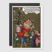 Vintages Jolly St. Nick mit Weihnachtsbaum Magnetkarte (Vorne/Hinten)