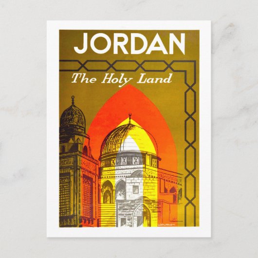 Vintages Jordan Travel Poster Postkarte (Vorderseite)