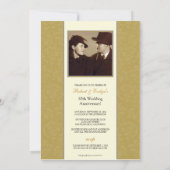 Vintages Jubiläum Party Custom Invitation (Gold) Einladung (Rückseite)