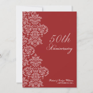 Vintages Jubiläum Party Custom Invitation (rot) Einladung