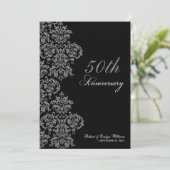 Vintages Jubiläum Party Custom Invite (Ebony) Einladung (Stehend Vorderseite)