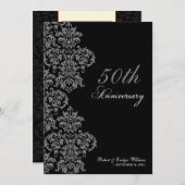 Vintages Jubiläum Party Custom Invite (Ebony) Einladung (Vorne/Hinten)