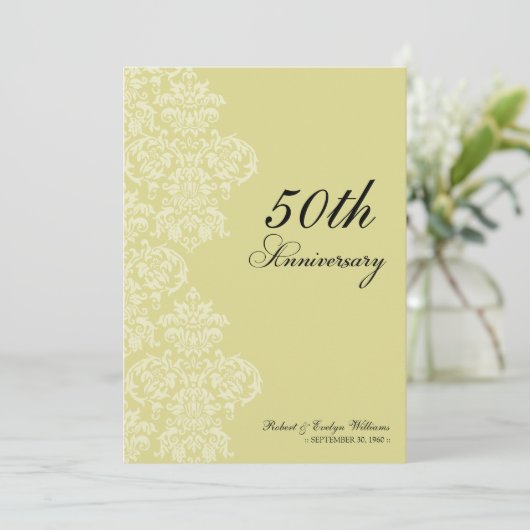 Vintages Jubiläum Party Invite (Champagner) Einladung (Stehend Vorderseite)