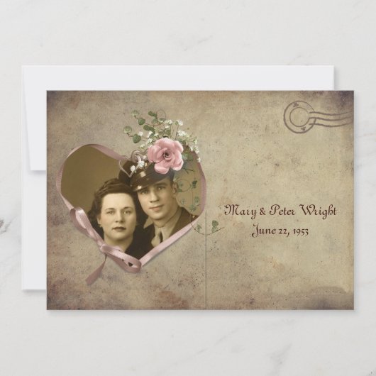 Vintages Jubiläum Postcard Open House Einladung (Vorderseite)