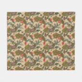 Vintages Jugendstil 1890 Das Pfauenmuster Fleecedecke (Vorderseite (Horizontal))