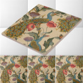 Vintages Jugendstil 1890 Das Pfauenmuster Fliese