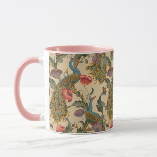 Vintages Jugendstil 1890 Das Pfauenmuster Tasse (Links)