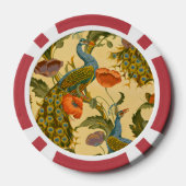 Vintages Jugendstil 1896 Das Pfauenmuster Pokerchips (Rückseite)