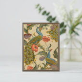Vintages Jugendstil 1896 Das Pfauenmuster Postkarte (Stehend Vorderseite)