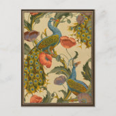 Vintages Jugendstil 1896 Das Pfauenmuster Postkarte (Vorderseite)