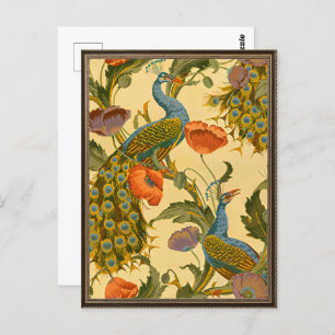 Vintages Jugendstil 1896 Das Pfauenmuster Postkarte