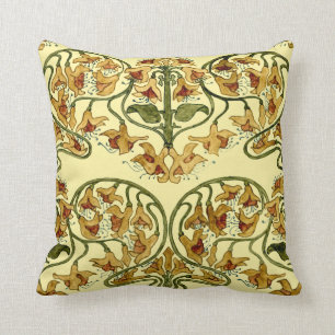Vintages Jugendstil 1907 Blumenmuster Kissen