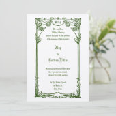 Vintages Jugendstil 1908 Hochzeit am Bräunungsring Einladung (Stehend Vorderseite)