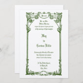 Vintages Jugendstil 1908 Hochzeit am Bräunungsring Einladung (Vorne/Hinten)