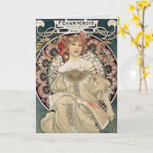 Vintages Jugendstil Alphonse Mucha Kunstwerk Karte (Gelbe Blume)