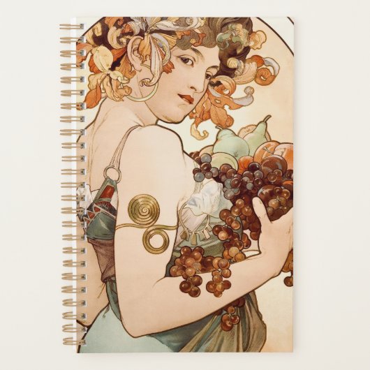 Vintages Jugendstil-Angebot von Alphonse Mucha Planer (Vorderseite)