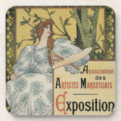 Vintages Jugendstil, Ausstellung des Beaux Arts Getränkeuntersetzer (Vorderseite)